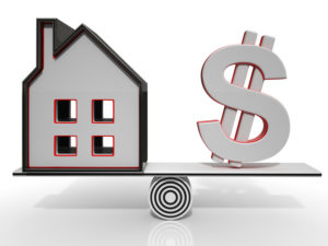 House And Dollar Balancing Show Investment Or Mortgage
