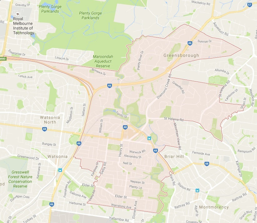 Greensborough is located 18kms northeast of the Melbourne CBD
